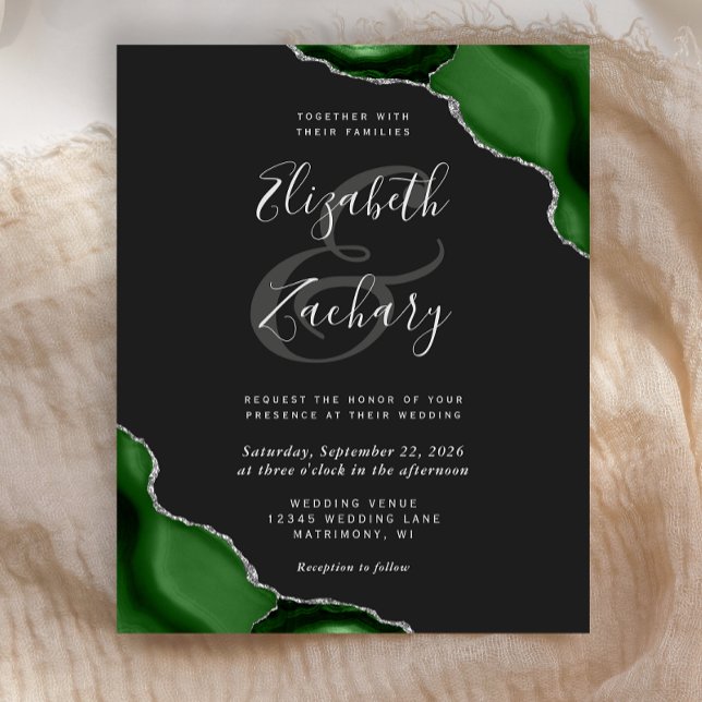 Budget Green Silver Agate Corners Dark Wedding (Von Creator hochgeladen)