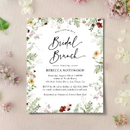 Budget Green Wildblumen Bridal Brunch Einladung