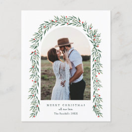 Budget Greenery Arch Elegantes Foto Weihnachtskart