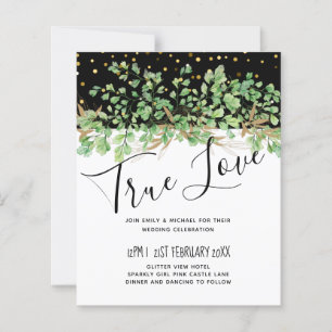 Budget Greenery Blätter Night Sky Wedding