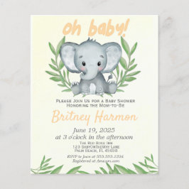Budget Greenery Elephant Neutral Baby Dusche