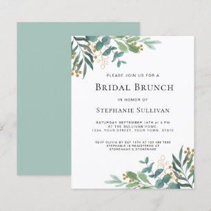 Budget Greenery Eucalyptus Bridal Brunch Einladung