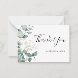 BUDGET Greenery Eucalyptus Wedding Dankeschön Kart Mitteilungskarte