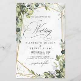 Budget Greenery Eucalyptus Wedding Einladung