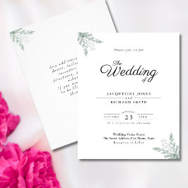 Budget Greenery Eucalyptus Wedding Einladung Flyer