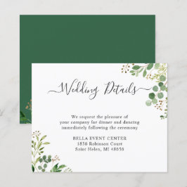 Budget Greenery Eukalyptus Wedding Details Card