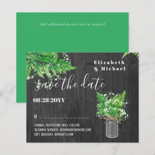 BUDGET Greenery Ferns Wedding Save the Dates