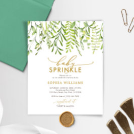 Budget Greenery Floral Baby Sprinkle Einladung
