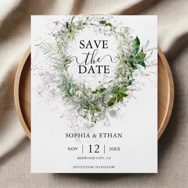 Budget Greenery Foto Save the Date Flyer (Von Creator hochgeladen)