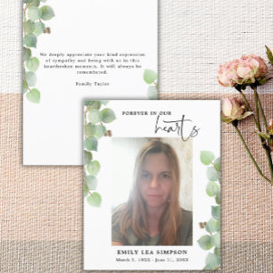 Budget Greenery Funeral Photo Flat Carte de remerc