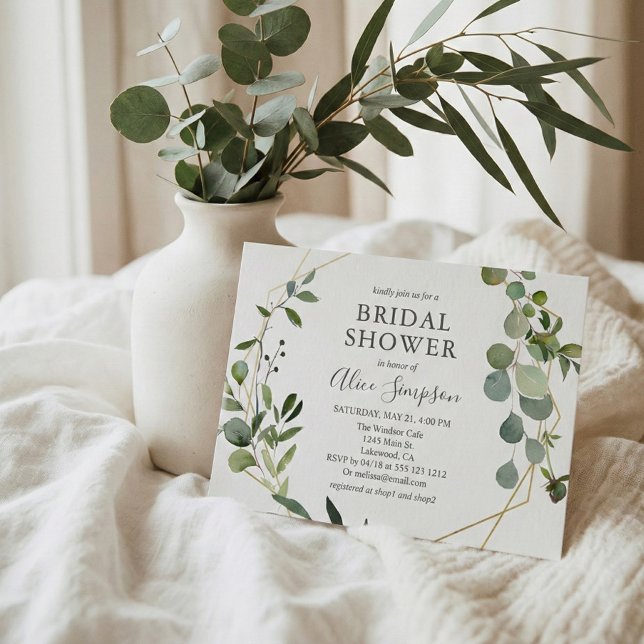 Budget Greenery Garden Brautparty Einladungspostkarte (Von Creator hochgeladen)