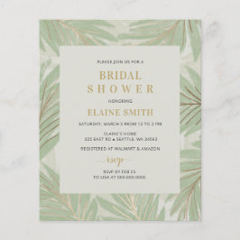 Budget Greenery Gold Bridal Dusche Einladung