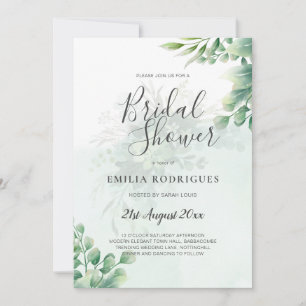 BUDGET Greenery Gold Eukalyptus BRAUTPARTY Einladung