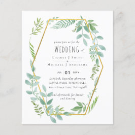 Budget Greenery Wedding Einladung Flyer