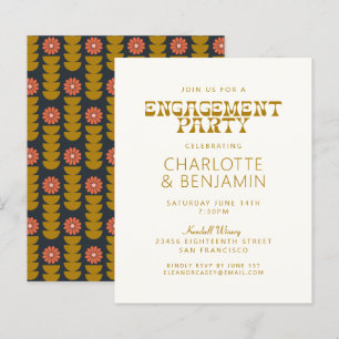 Budget Groovy 70er Botanische Gold Engagement Part