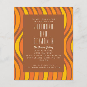 Budget Groovy 70er Wavy Lines Orange Brown Wedding