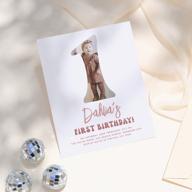 Budget Groovy One Retro Pink Foto 1. Geburtstag (Von Creator hochgeladen)