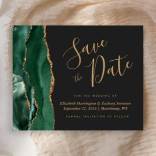 Budget Grün Gold Achat Dunkle Hochzeit Save the Da