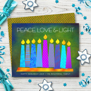 Budget Grün Hanukkah Boho Kerzen Frieden Liebe Kar