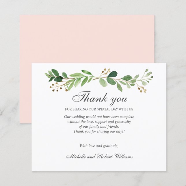 BUDGET Grüne Blätter Sommer Frühling DANK (Vorne/Hinten)