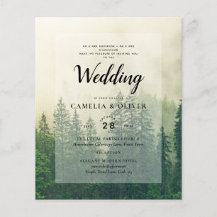 BUDGET Grünwald Pine Trees Hochzeit EINLADEN Flyer