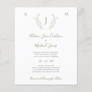 Budget Grünzeug hinterlässt Monogramm Hochzeitsein