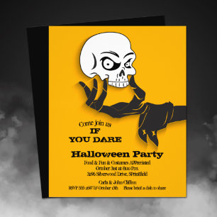 Budget Gruseliger Totenkopf Halloween-Einladung Flyer