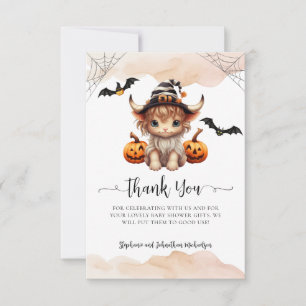 Budget Halloween-Kürbis-Kuh Little Boo Baby Dankeskarte