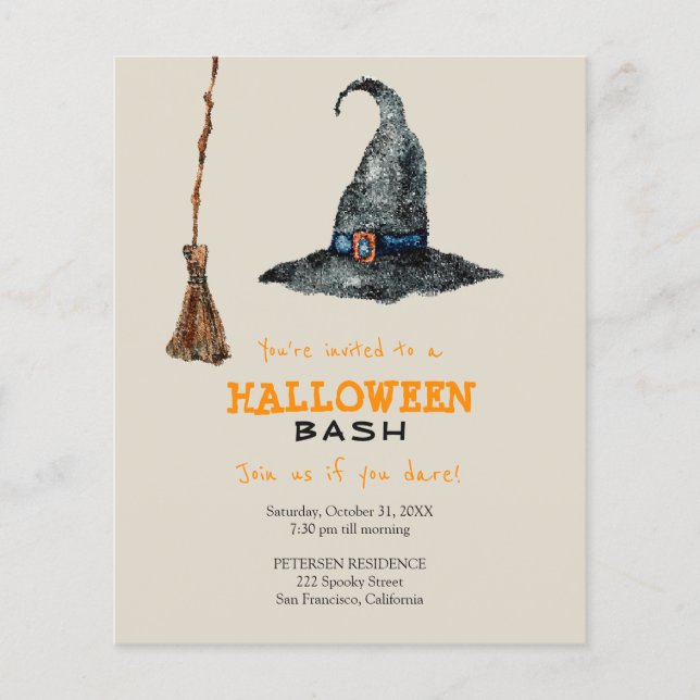 Budget Halloween-Party lustige Einladung Flyer (Vorne)