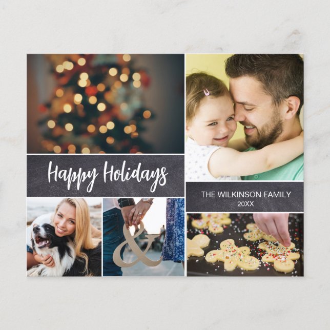 Budget Happy Holidays Familie Foto Collage 2023 (Vorderseite)