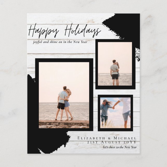 Budget Happy Holidays Fotokarten Abstrakt Moderne Flyer (Vorne)