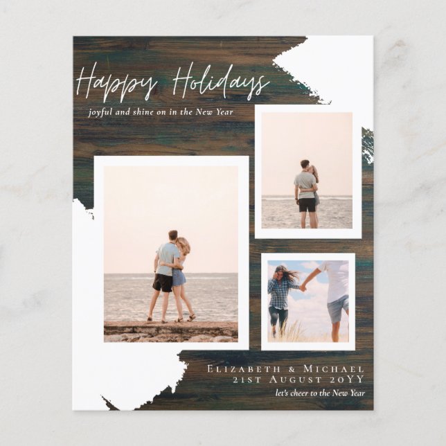 Budget Happy Holidays Fotokarten Abstrakt Moderne Flyer (Vorne)