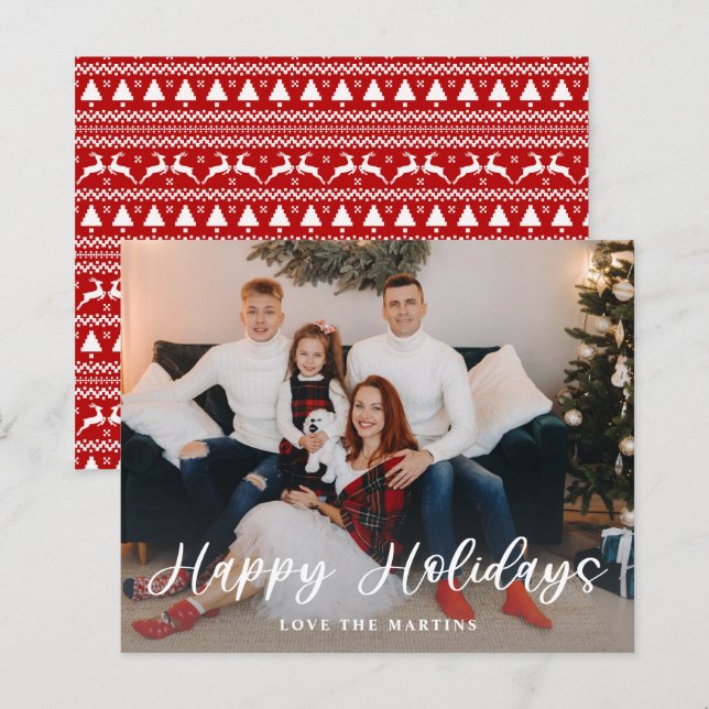 Budget Happy Holidays Fun Script Foto (Vorne/Hinten)