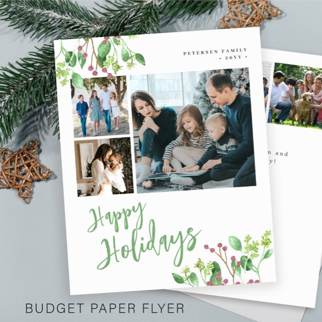 Budget Happy Holidays Green Foto Flyer (Von Creator hochgeladen)