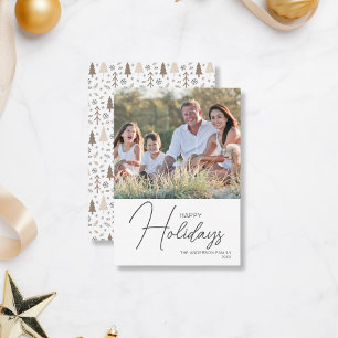 Budget Happy Holidays Modernes Foto Weihnachtskart Mitteilungskarte