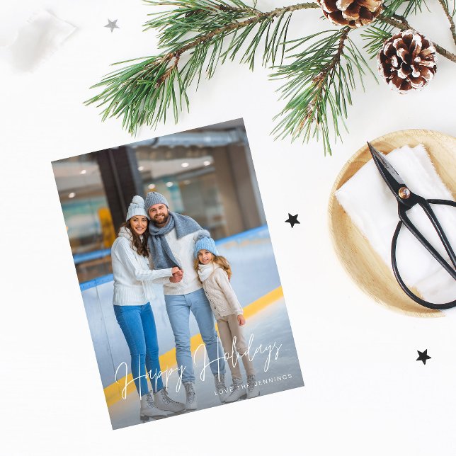 Budget Happy Holidays Modernes Script Foto 2 Verti Flyer (Von Creator hochgeladen)