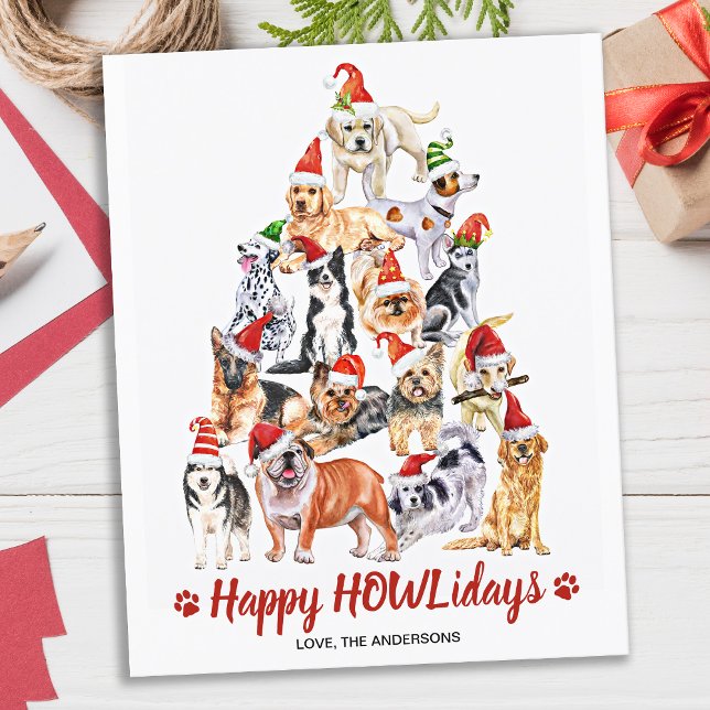 Budget Happy HOWLidays Dog Lover Christmas Postcar (Von Creator hochgeladen)