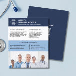 Budget Healthcare Clinic Doctor Logo QR Code Flyer<br><div class="desc">Custom Healthcare Clinic Flyer – Editable Medical Marketing Template. Promote your clinic, medical practice, or wellness services with this professionally designed flyer template. Perfect for doctors, healthcare providers, and private practices, this flyer includes space for your logo, photo, custom text, QR code, and social media icons—making it easy to share...</div>