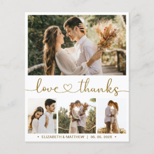 Budget Heart Script Foto Hochzeit Danke Karte