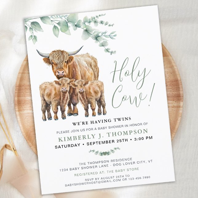 Budget Heilige Kuh Twin Highland Calf Baby Dusche (Von Creator hochgeladen)