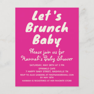 Budget Helle Pink Girl Baby Dusche Einladung