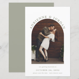 BUDGET Hellgrüner Bogen Foto Save-the-Date-Karte