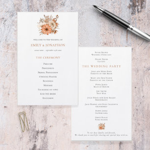 Budget Herbst Florals Foliage Wedding Programm