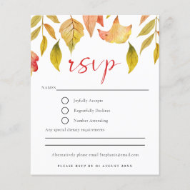 Budget Herbstleaves Wedding RSVP Card