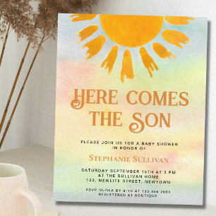 Budget Hier kommt die Son Boys Baby Shower Einladu