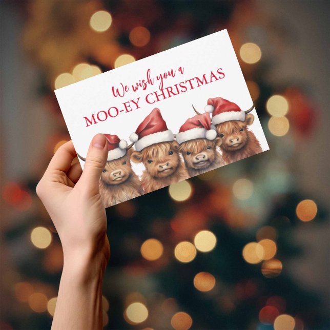 Budget Highland Cow Weihnachtskarte (Von Creator hochgeladen)