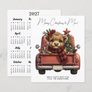 Budget Highland-Rind 2027 Kalender LKW Weihnachten