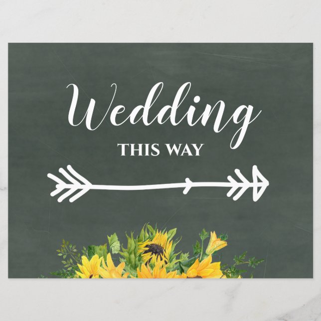 Budget Hochzeit DIESE ART Chalk Sonnenblumen (Vorderseite)