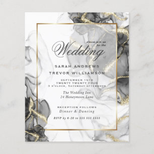 Budget Hochzeit Elegante Black Gold Alkohol Tinte