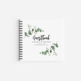 Budget Hochzeit eukalyptus rustikale einfache Gäst Notizbuch